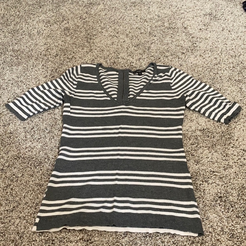 Gray striped sweater